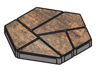 Тротуарная плитка Готика, "Полигональ Natur", 80 мм, тигр