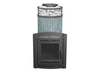 Печь банная "Атмосфера XL" Талькохлорит ламель+сетка С ТОННЕЛЕМ