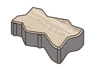 Тротуарная плитка Готика, "Зигзаг/Волна Natur", 100 мм, монохром