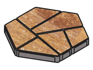 Тротуарная плитка Готика, "Полигональ Natur", 80 мм, терракота