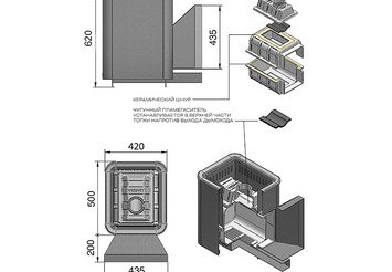 Печь ВЕЗУВИЙ Сенсация 16 Антрацит (205) 3