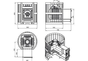 Чугунная печь для бани ЭТНА 18 (ДТ-4) Стандарт 3