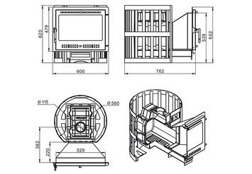 Печь ВЕЗУВИЙ Легенда Ковка 16 Панорама 