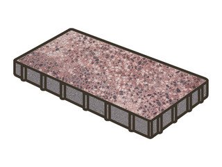 Гранитная тротуарная плитка Готика, Плита Granite FINO, 600x200x80, Сансет