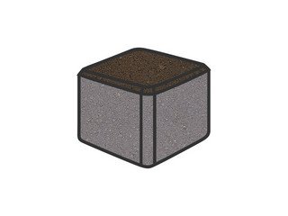 Тротуарная плитка Готика, "Куб Profi", 80x80x80 мм, темно-коричневый