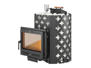 Чугунная печь для бани ЭТНА 24 (Панорама) "М" Закрытая каменка