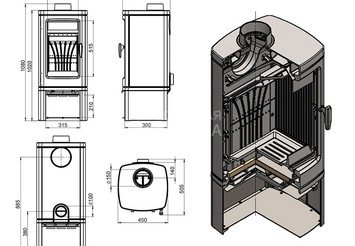 Печь-камин EVEREST H12M 4