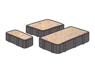 Гранитная тротуарная плитка Готика, Новый город Granite FINO, 80 мм, Павловское