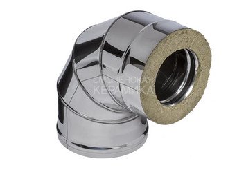 Сэндвич-колено 90° (AISI 430/0,5мм + нерж.) Ф160х250, Ferrum GS 30-50 1