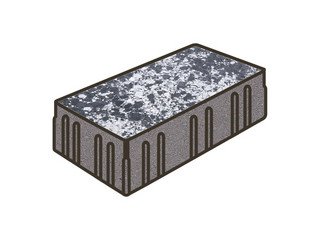 Гранитная тротуарная плитка Готика, Скада Granite FINO, 225x150x100, Диорит