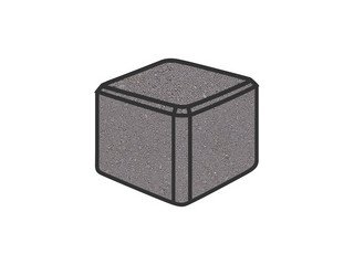 Тротуарная плитка Готика, "Куб Profi", 100x100x100 мм, светло-серый