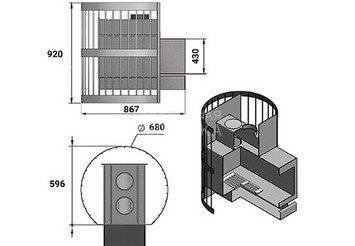 Печь банная Везувий Скиф Стандарт 38 (218) 3