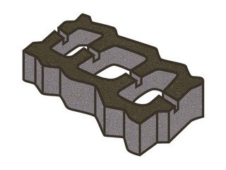 Тротуарная плитка Готика, "Газонная решетка Profi", 80 мм, черный