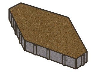 Тротуарная плитка Готика, "Зарядье Profi", 100 мм, желтый