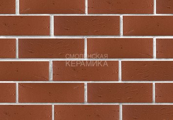 Кирпич лицевой керамический ЛСР Темно-красный рустик, 1НФ 2