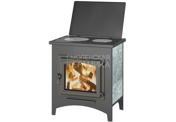 Печь-Камин ВЕЗУВИЙ ПК-04 (240) с плитой талькохлорит 12 кВт (200 м3) Ø115мм 1