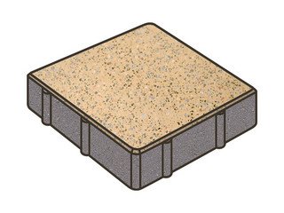 Гранитная тротуарная плитка Готика, Квадрат Granite FINO, 200x200x80, Жельтау