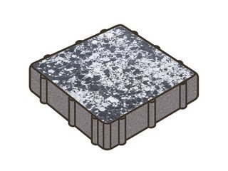 Гранитная тротуарная плитка Готика, Квадрат Granite FINO, 400x400x80, Диорит