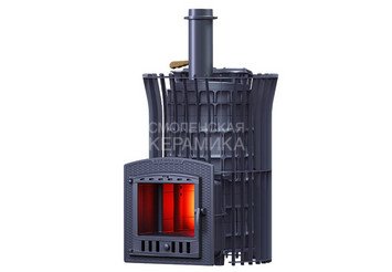 Печь чугунная для бани Технолит AVANGARD ЗК 40 (П2) Ураган в сетке Тюльпан 1