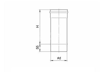 Дымоход 1,0м (430/0,8 мм / эмаль /600° черная) Ф150 BLACKSIDE 2