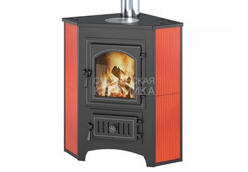Печь-Камин ВЕЗУВИЙ ПК-01 (220) угловой красн. с конфоркой 9 кВт (150 м3) Ø 115мм 1