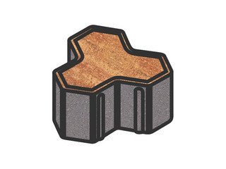 Тротуарная плитка Готика, "Шемрок / Трилистник Natur", 100 мм, вернисаж