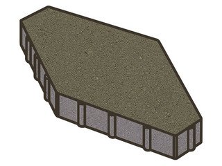 Тротуарная плитка Готика, "Зарядье Profi", 100 мм, серый