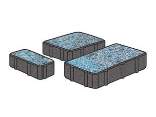 Гранитная тротуарная плитка Готика, Новый город Granite FINO, 80 мм, Азул Бахия