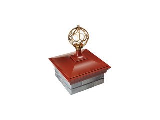 Колпак Zking Monblan 385 x 385 на 1,5 кирпича под фонарь красный