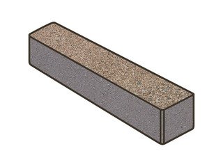 Тротуарная плитка Готика, Ригель Premiun Gold, 360x80x80 мм, цвет Голд 5