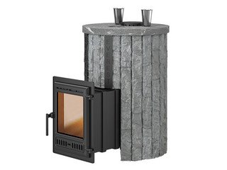 Печь для бани Эверест "Steam Master 30 ЧУГУН" Ламель Рваный камень, S-20