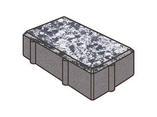 Гранитная тротуарная плитка Готика, Брусчатка Granite FINO, 200x100x100, Диорит