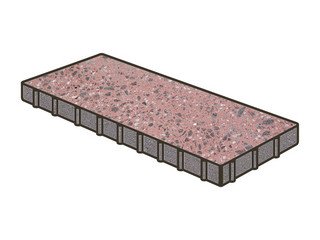 Гранитная тротуарная плитка Готика, Плита Granite FINO, 500x250x120, Ладожский