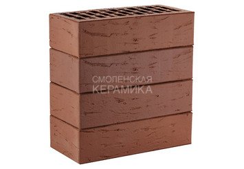 Кирпич лицевой керамический ЛСР Коричневый рустик, 1НФ 4