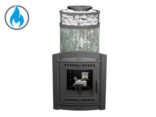 Печь банная «Атмосфера XL» Жадеит ламель+сетка с газовой горелкой