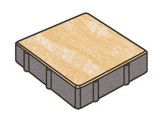 Тротуарная плитка Готика, "Квадрат Natur", 200x200x60 мм, янтарь