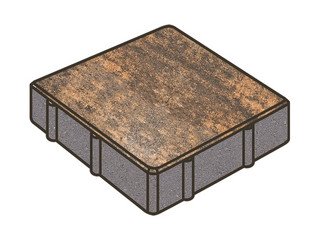 Тротуарная плитка Готика, "Квадрат Natur", 200x200x60 мм, тигр