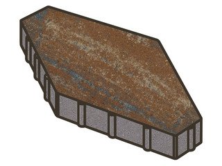 Тротуарная плитка Готика, "Зарядье Natur", 100 мм, сатурн