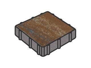 Тротуарная плитка Готика, "Квадрат Natur", 500x500x100 мм, сатурн