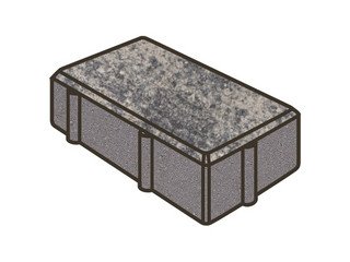 Тротуарная плитка Готика, "Брусчатка Natur", 200x100x80 мм, скала