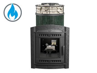 Печь банная «Атмосфера L» Верде Гватемала ламель+сетка с газовой горелкой