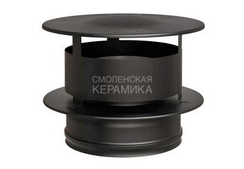 Оголовок с ветрозащитой (430/0,5 мм + нерж / эмаль /600° черная) Ф115х200 BLACKSIDE 1