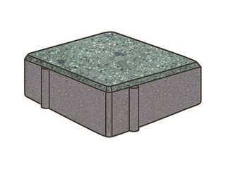 Гранитная тротуарная плитка Готика, Квадрат Granite FINO, 150x150x80, Порфир