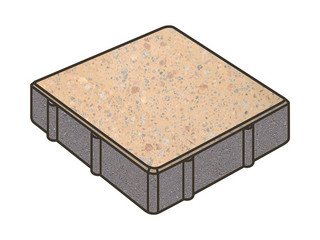 Гранитная тротуарная плитка Готика, Квадрат Granite FINO, 200x200x80, Павловское