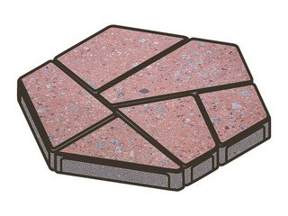 Гранитная тротуарная плитка Готика, Полигональ Granite FINO, 80 мм, Травертин