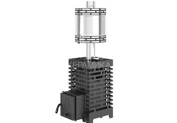 Печь для бани ASTON 16 с баком на трубе 50л Ø115 (AISI 439) (круглый) 1