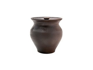 Чугунок 2л керамический с крышкой к тандырам Амфора с эффектом "Русской печи"