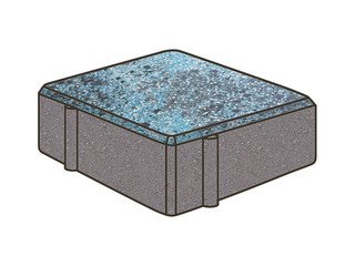 Гранитная тротуарная плитка Готика, Квадрат Granite FINO, 100x100x80, Азул Бахия