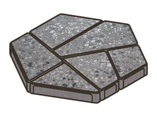 Гранитная тротуарная плитка Готика, Полигональ Granite FINO, 80 мм, Галенит
