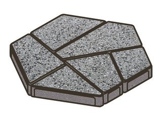 Гранитная тротуарная плитка Готика, Полигональ Granite FINO, 80 мм, Белла Уайт